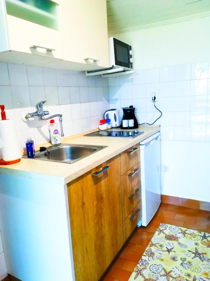 Kuchnia z płytą i lodówką